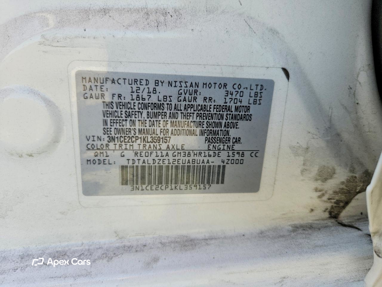 Nissan Versa 2019