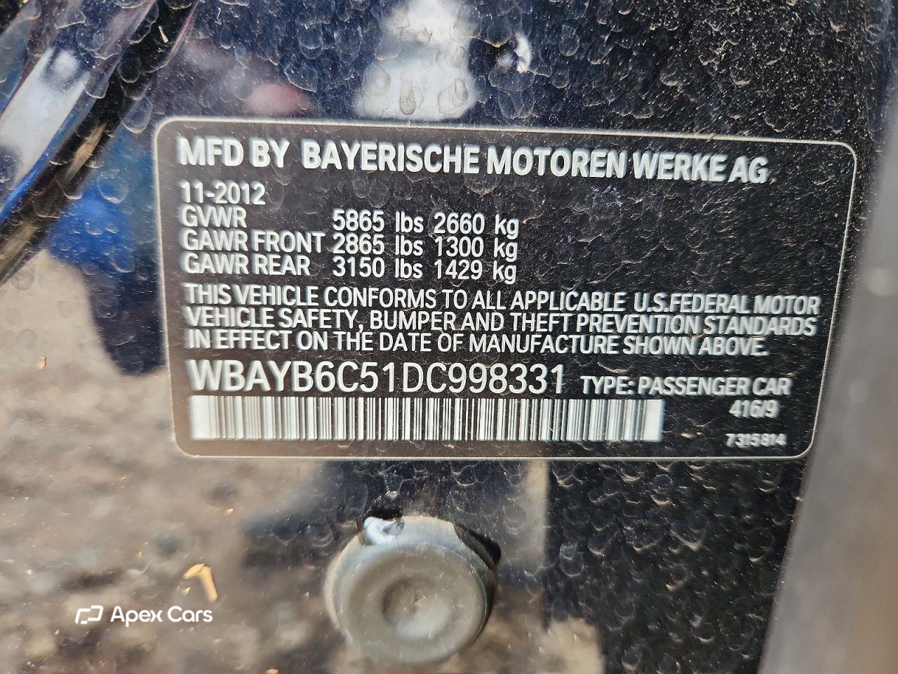 BMW Series 7 2013