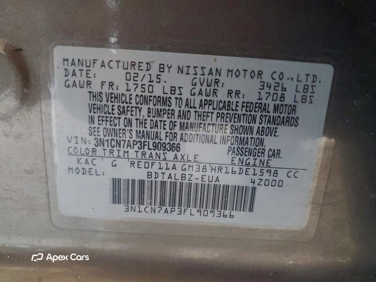 Nissan Versa 2015