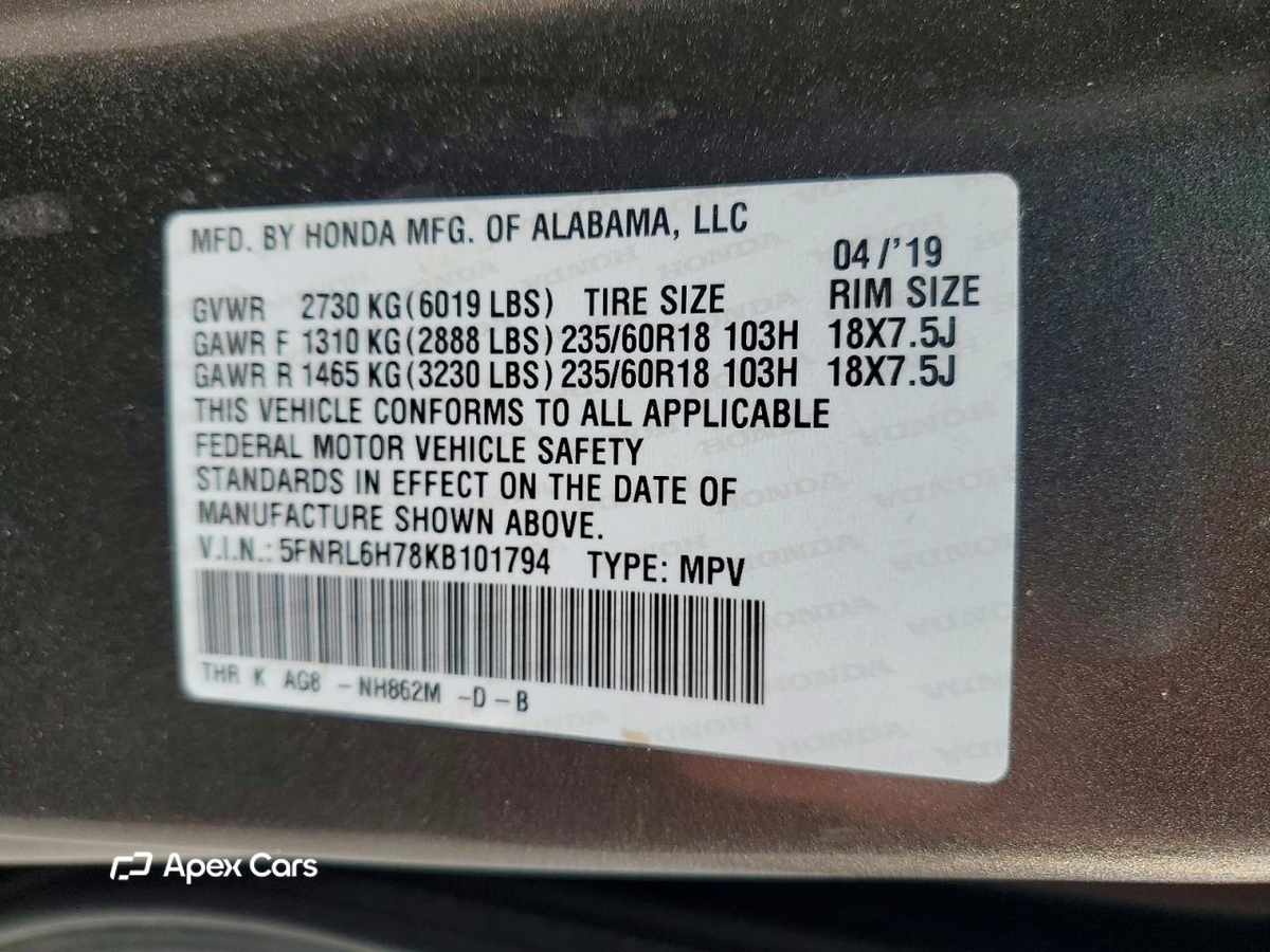 Honda Odyssey 2019