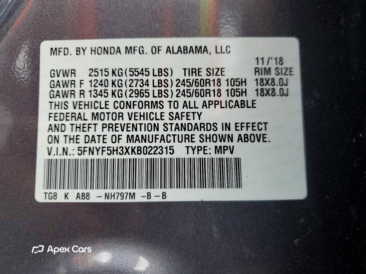 Honda Pilot 2019