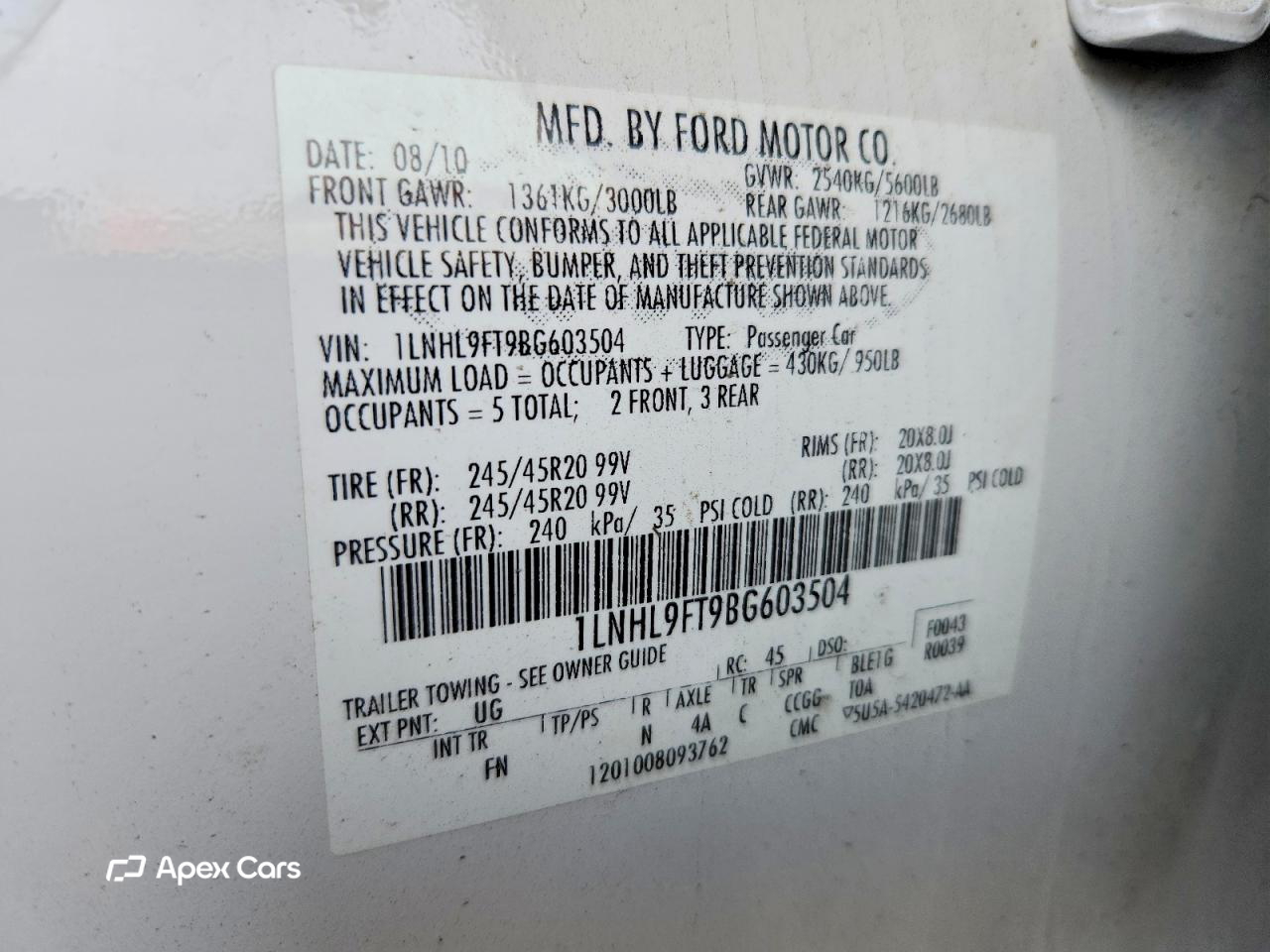 Lincoln MKS 2011