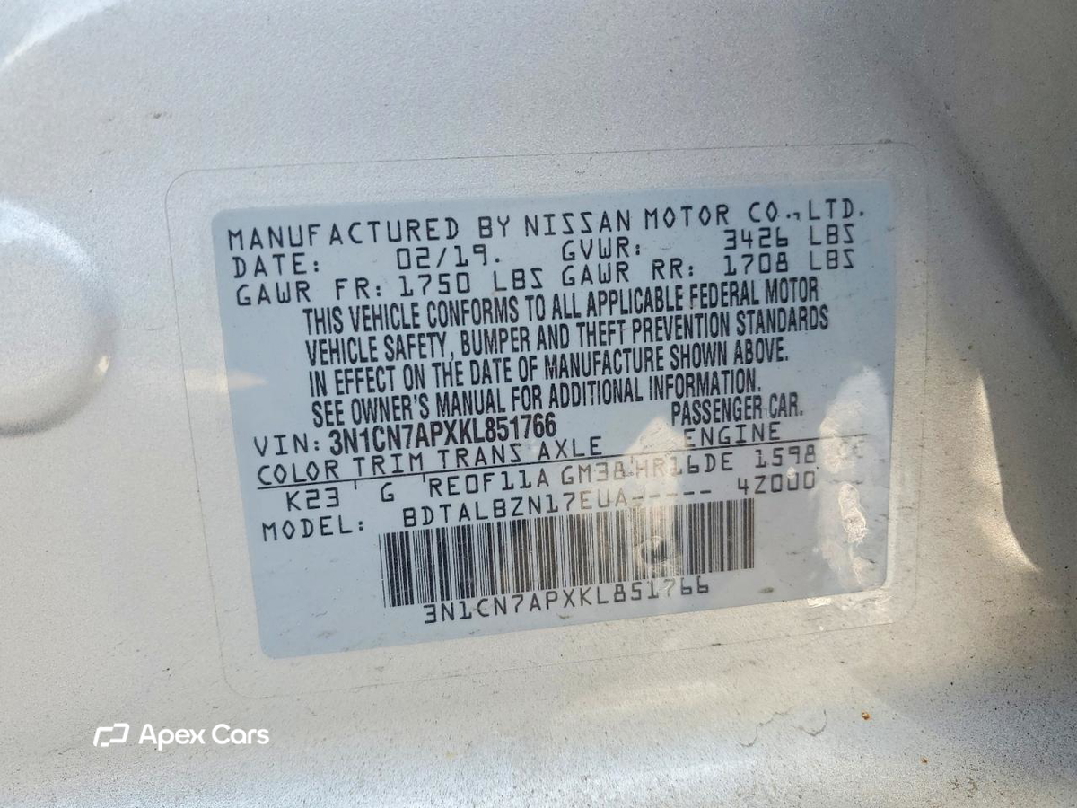Nissan Versa 2019