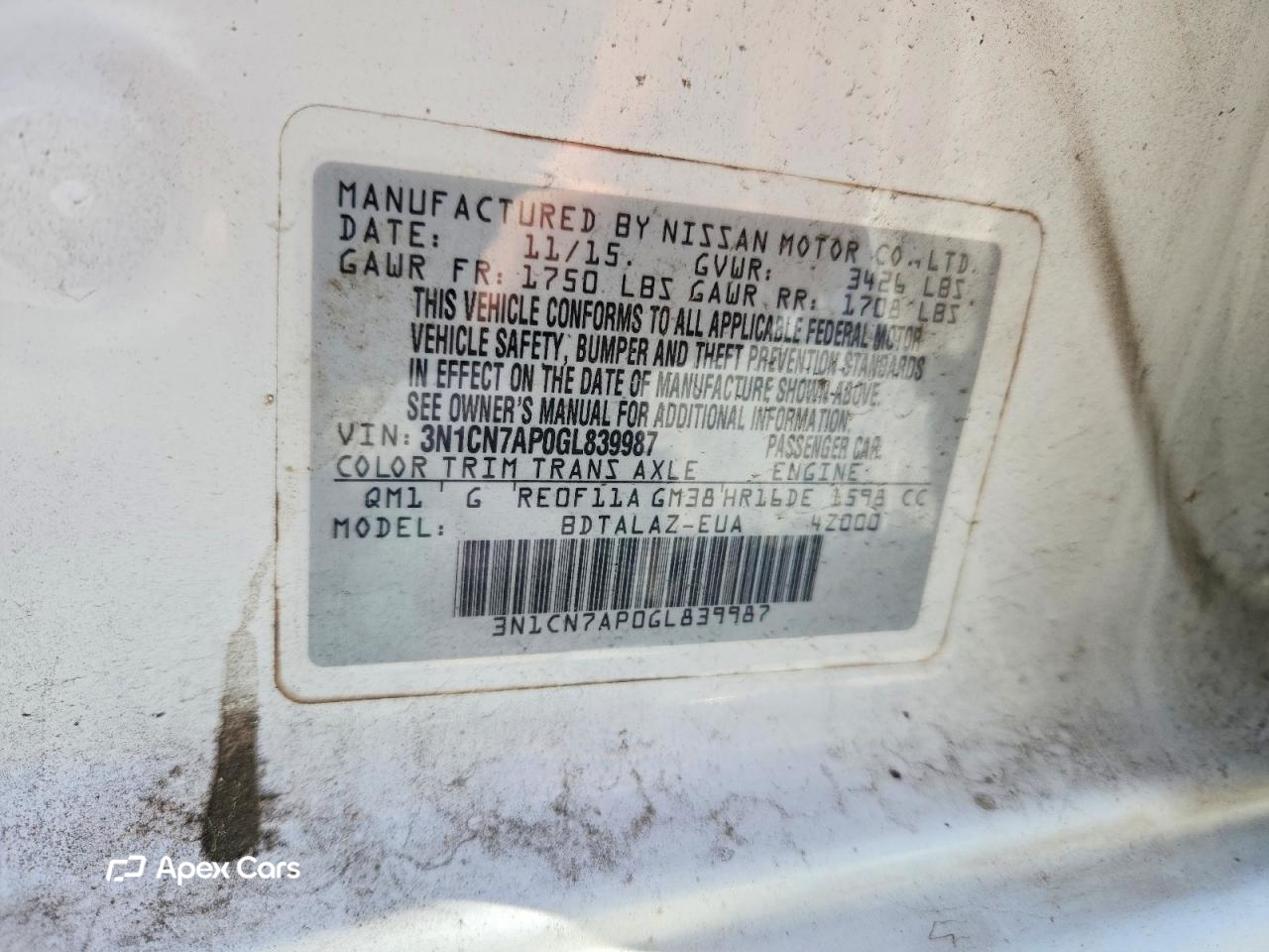 Nissan Versa 2016