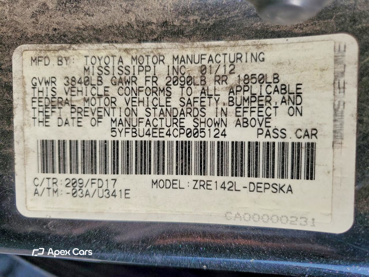 Toyota Corolla 2012