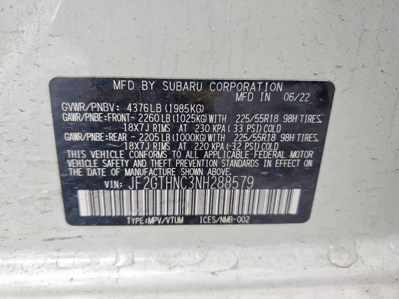 Subaru XV 2022