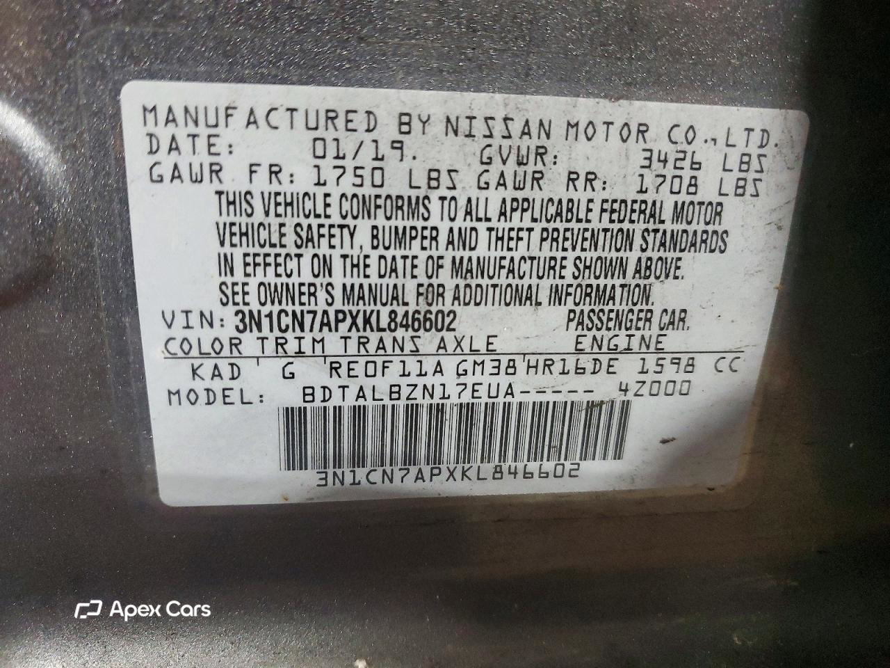 Nissan Versa 2019