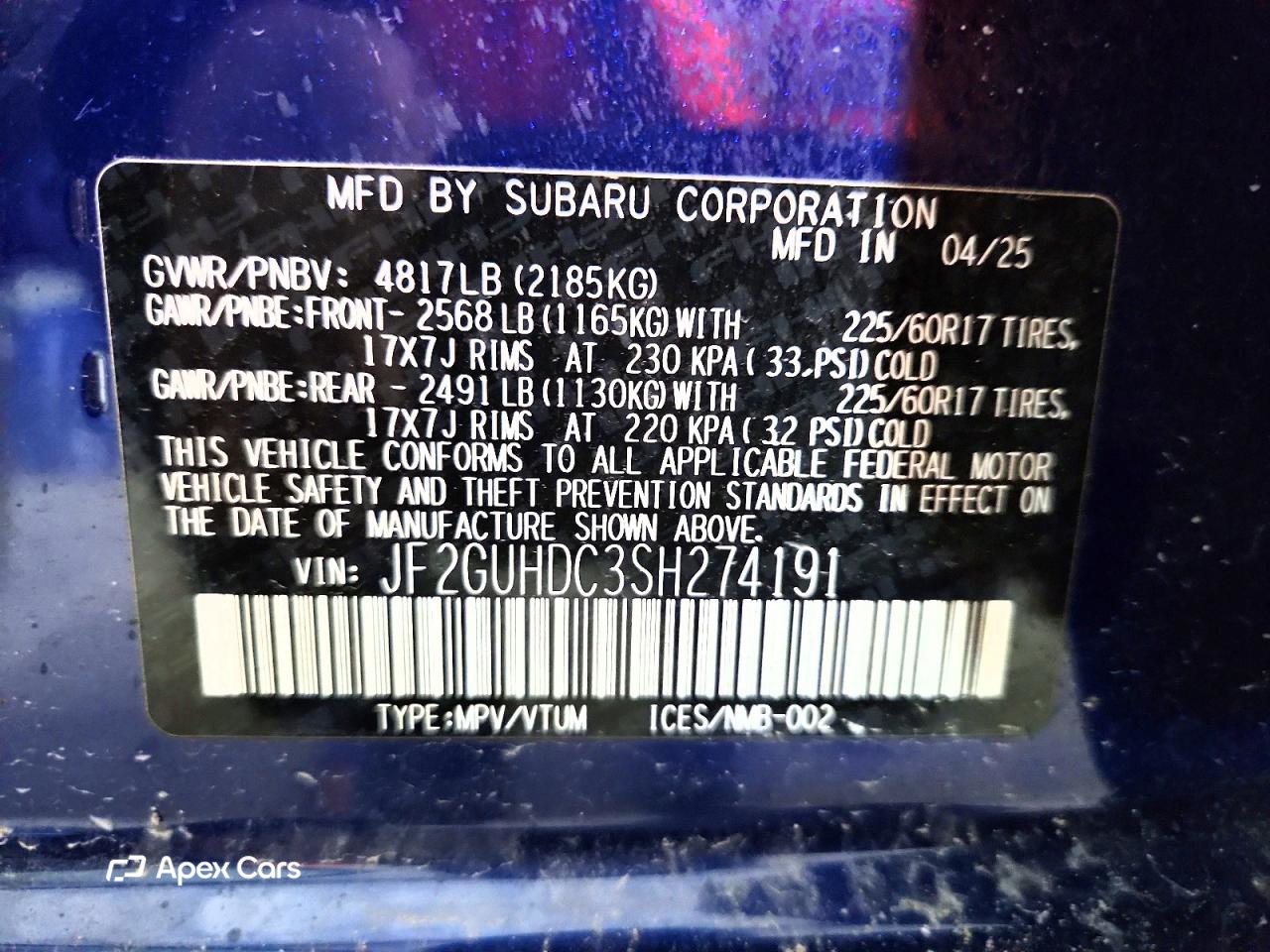 Subaru XV 2025