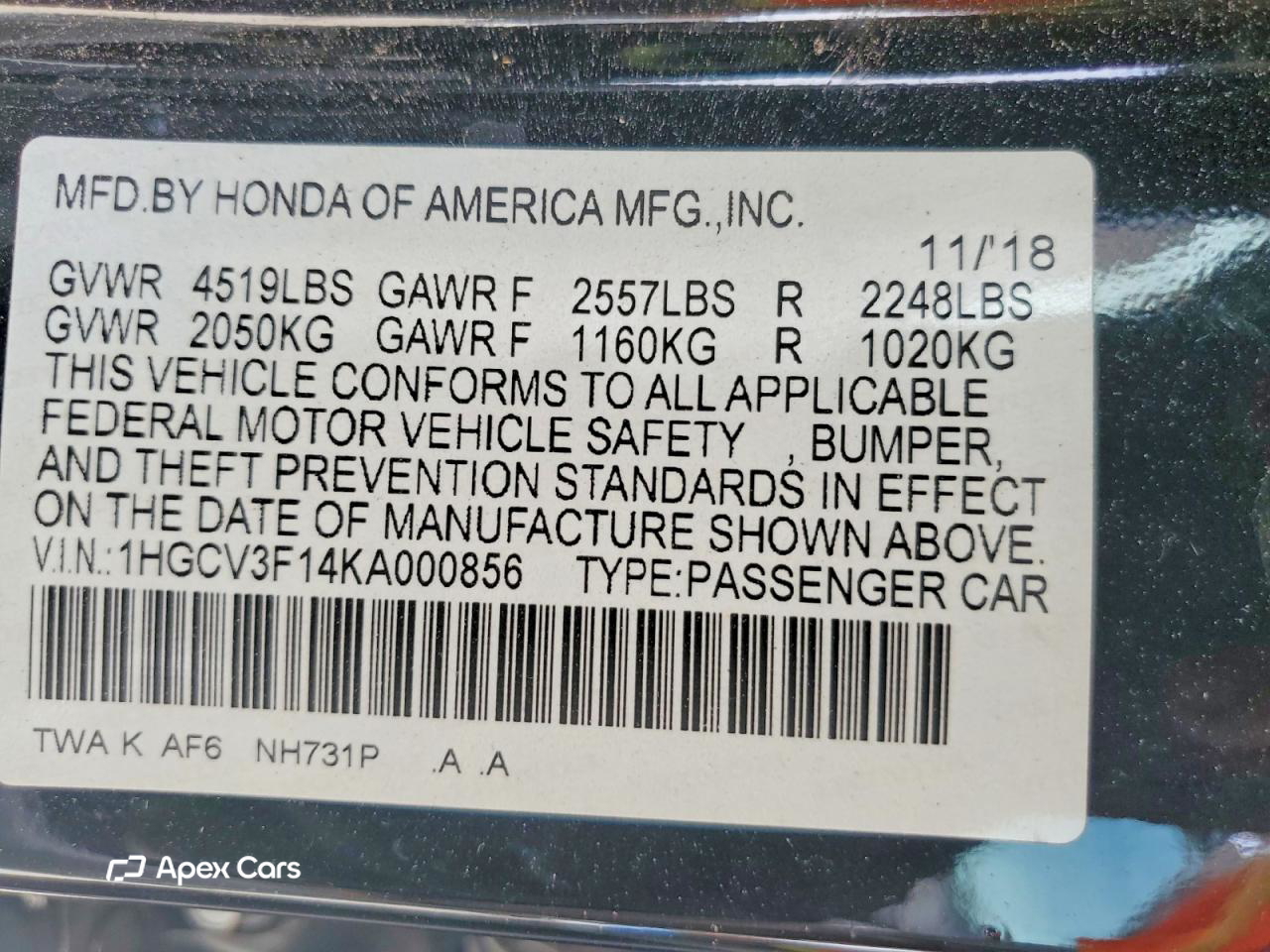 Honda Accord 2019
