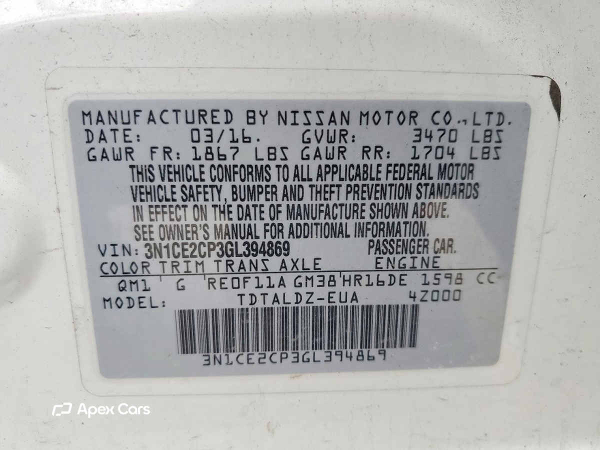 Nissan Versa 2016