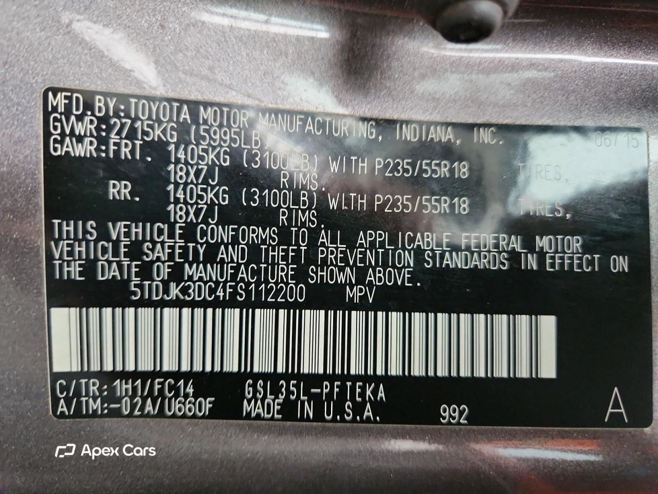 Toyota Sienna 2015