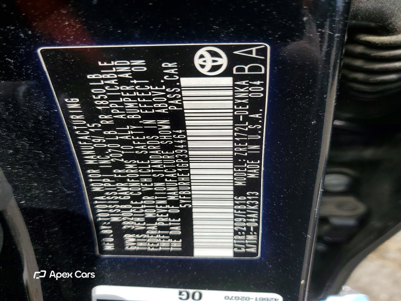 Toyota Corolla 2016