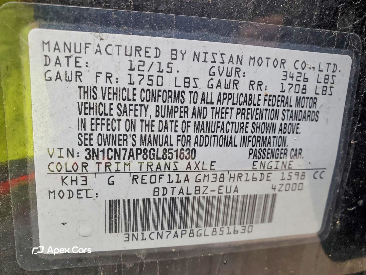 Nissan Versa 2016