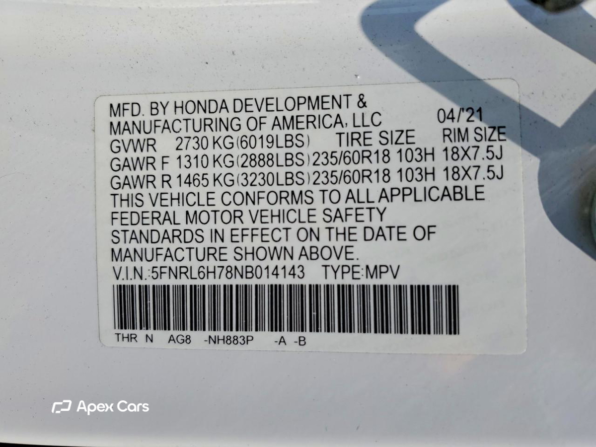Honda Odyssey 2022
