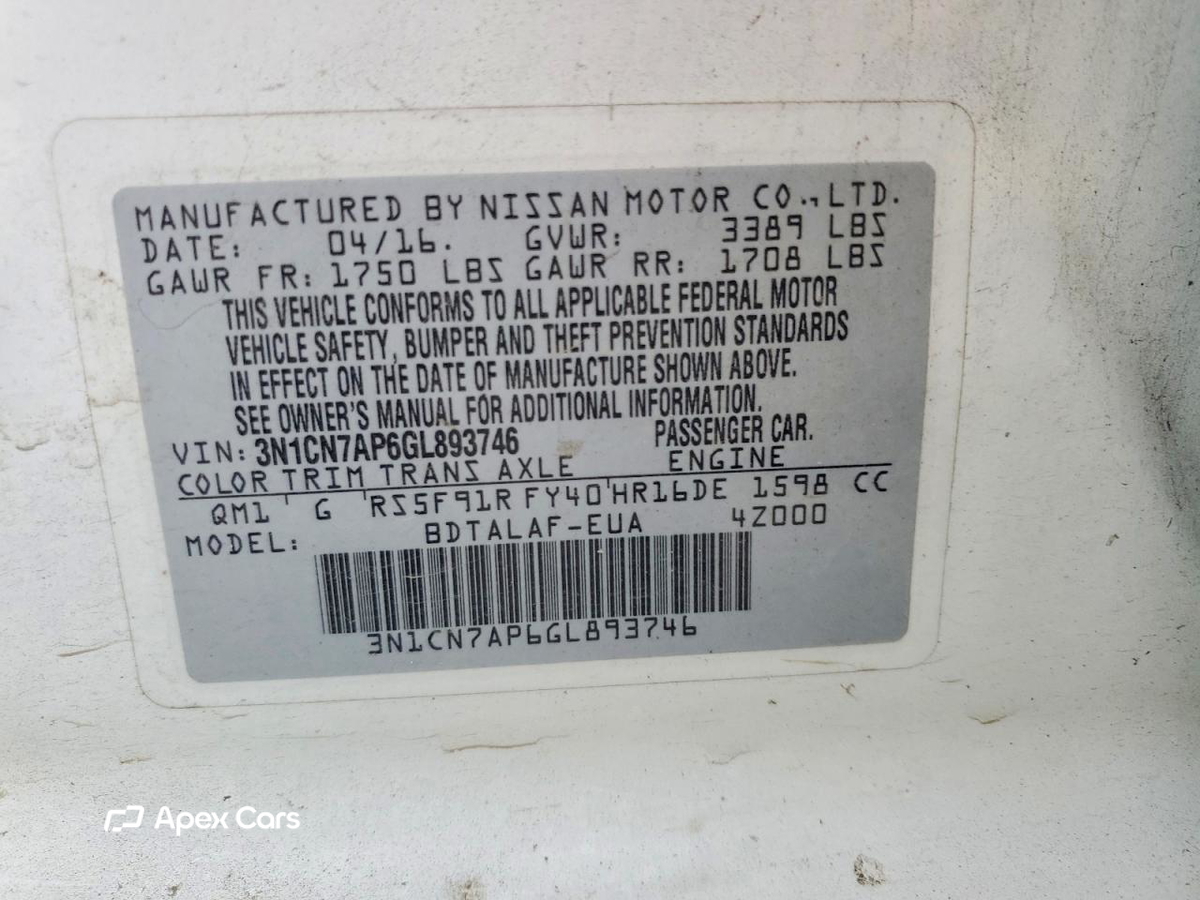 Nissan Versa 2016