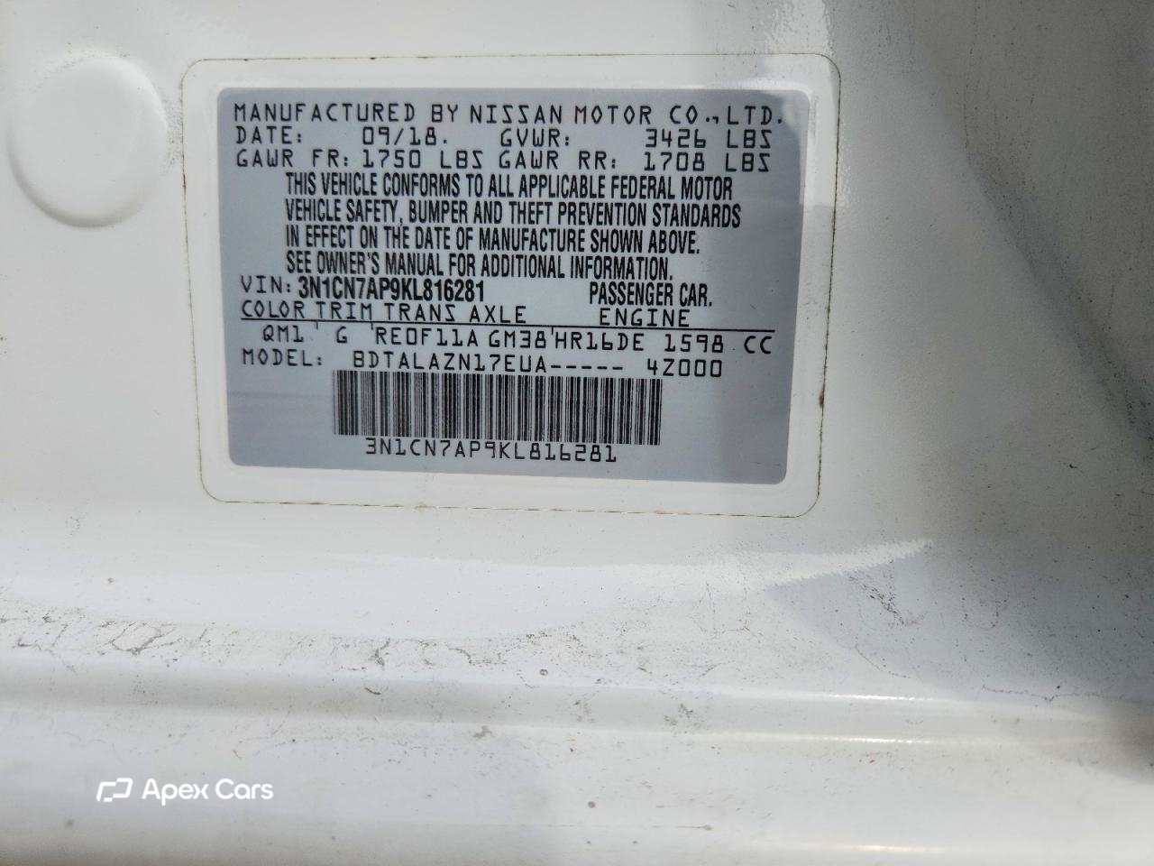 Nissan Versa 2019