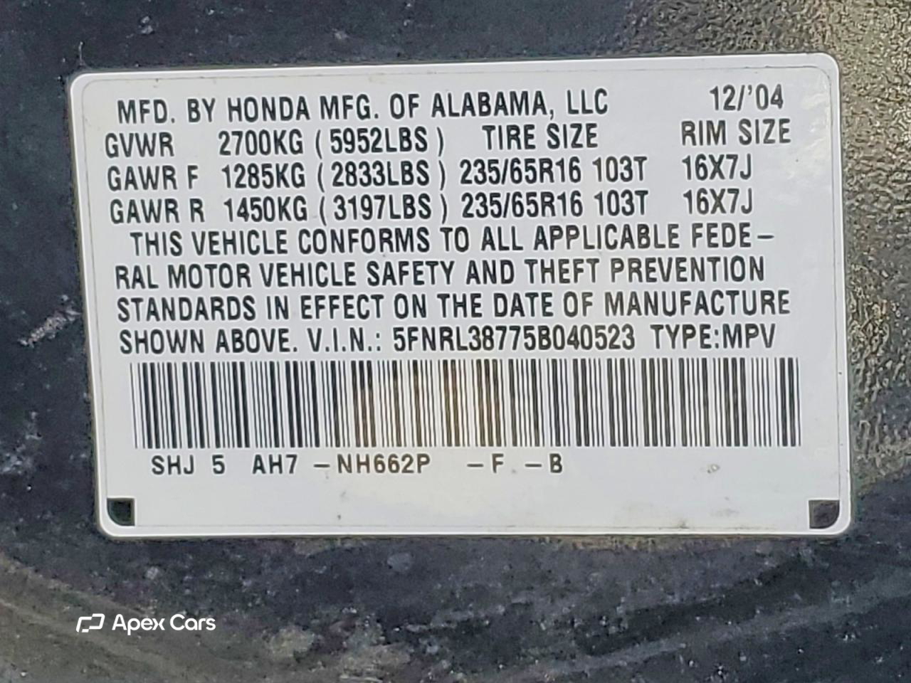 Honda Odyssey 2005