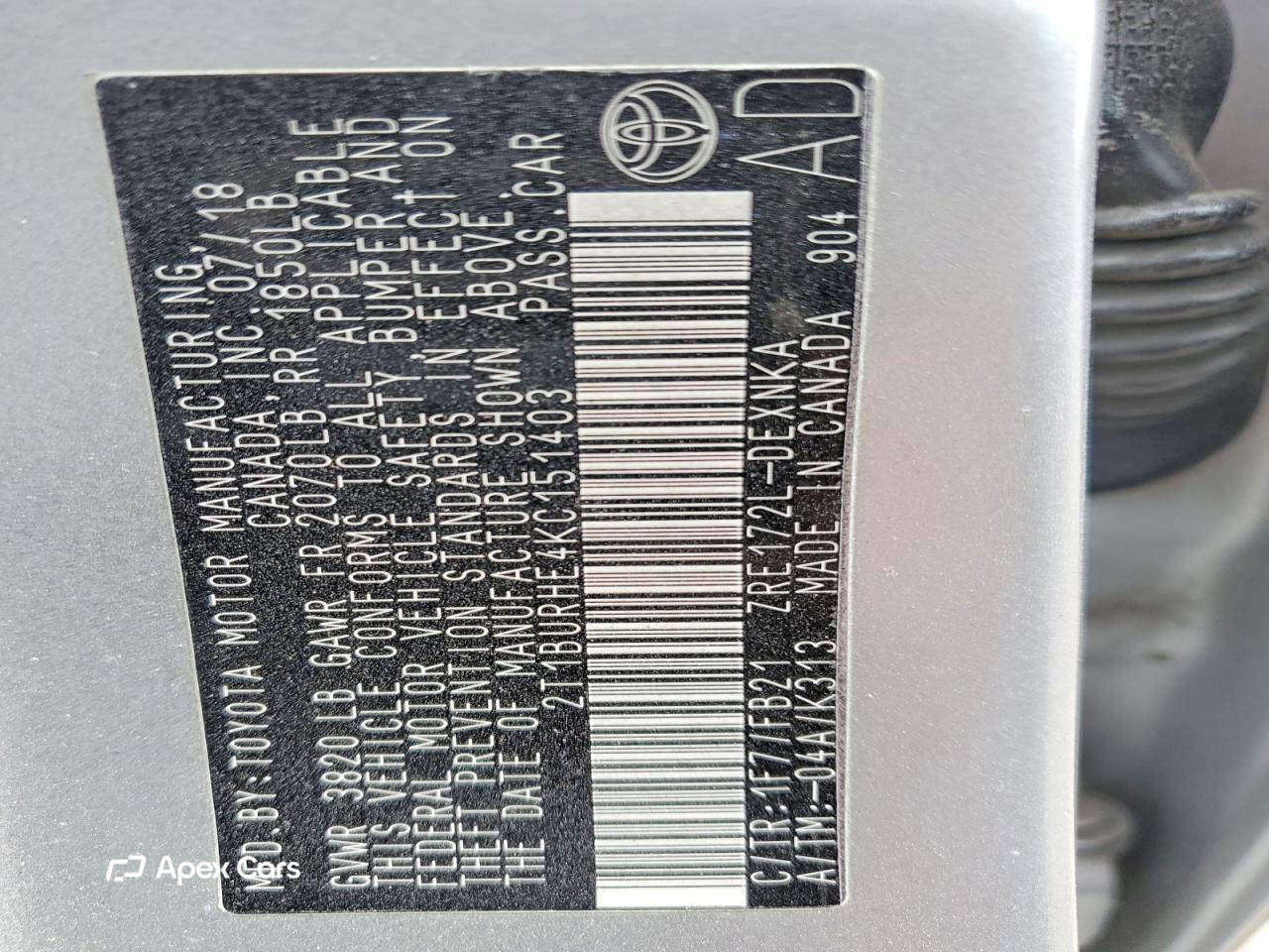 Toyota Corolla 2019