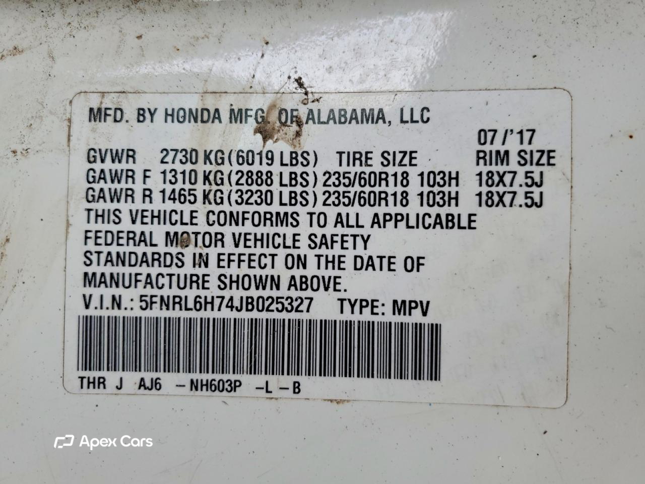 Honda Odyssey 2018