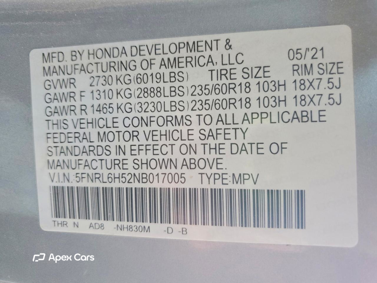 Honda Odyssey 2022