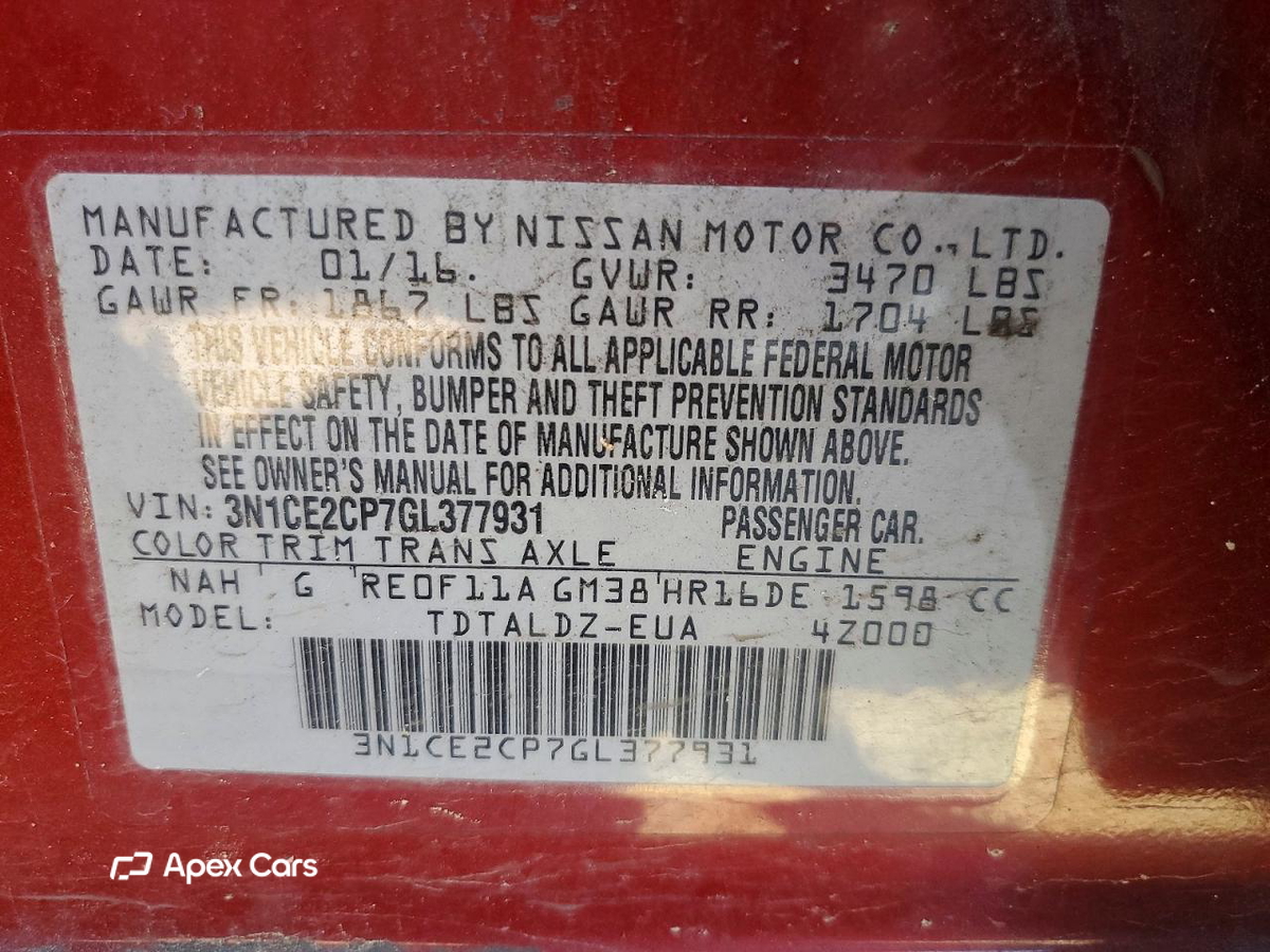 Nissan Versa 2016