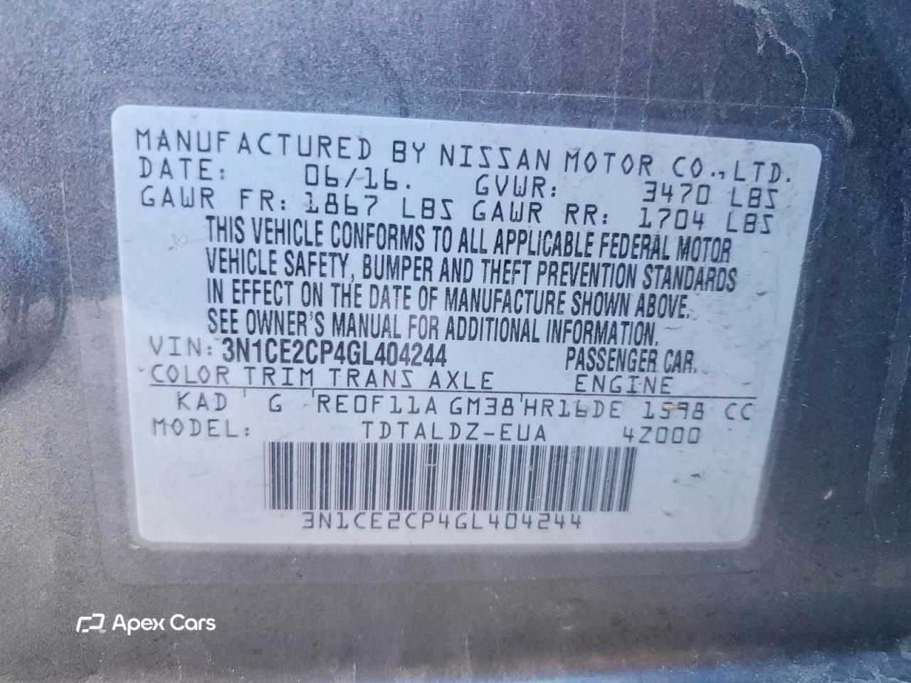 Nissan Versa 2016