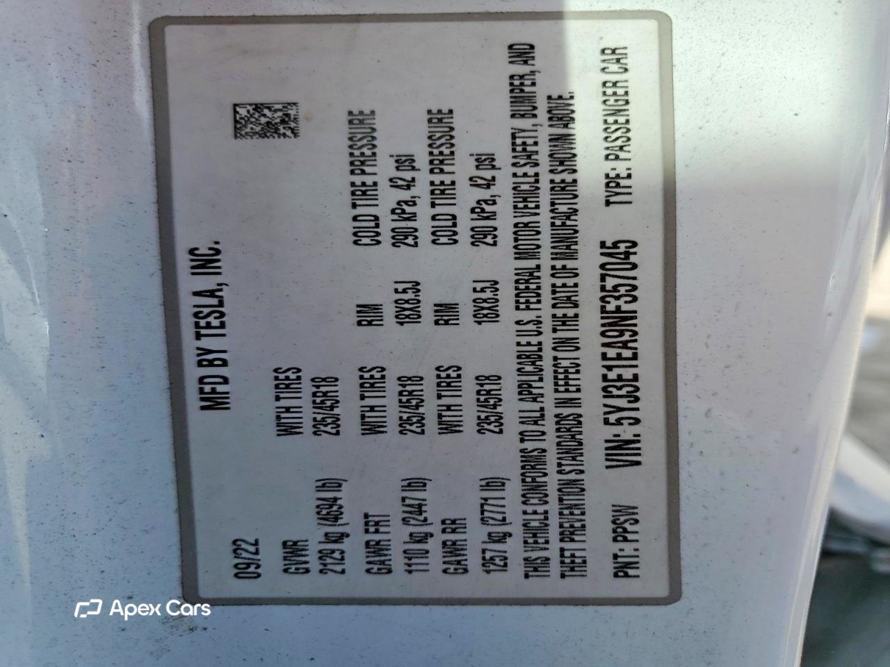 Tesla Model 3 2022