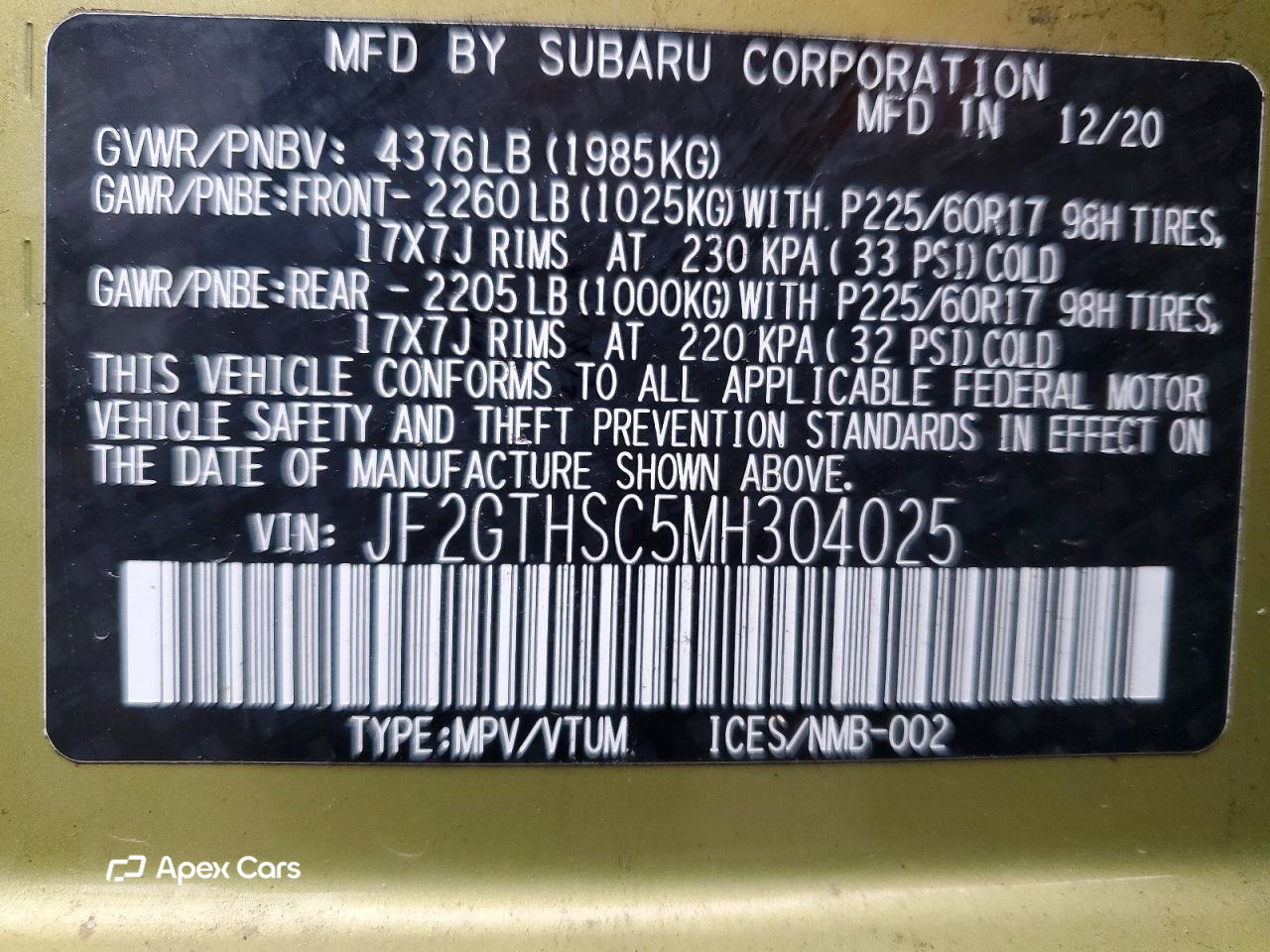 Subaru XV 2021
