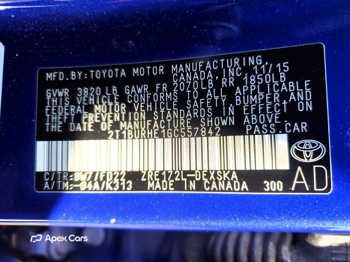 Toyota Corolla 2016