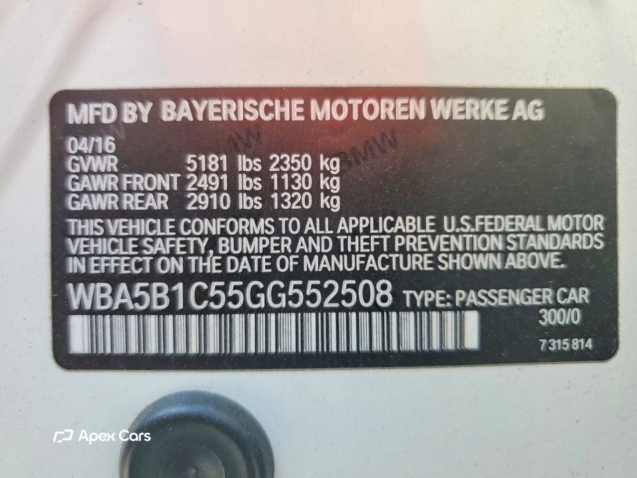 BMW Series 5 2016