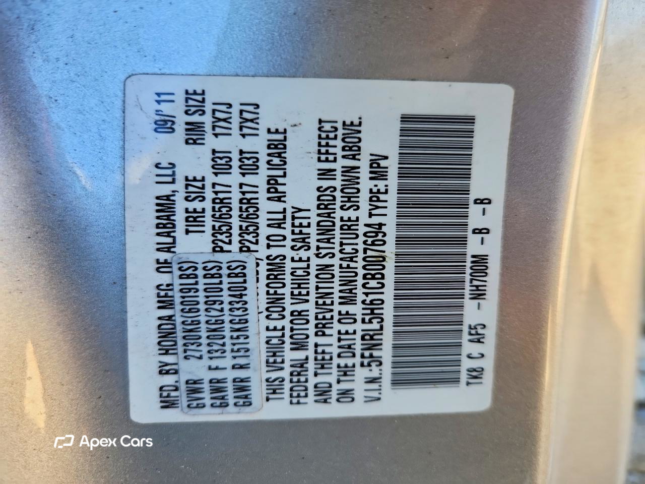 Honda Odyssey 2012