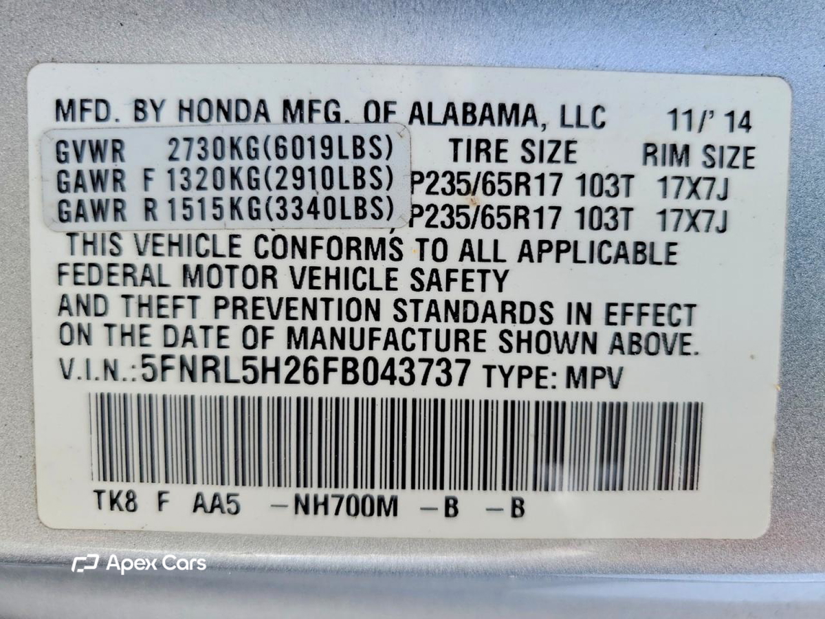 Honda Odyssey 2015