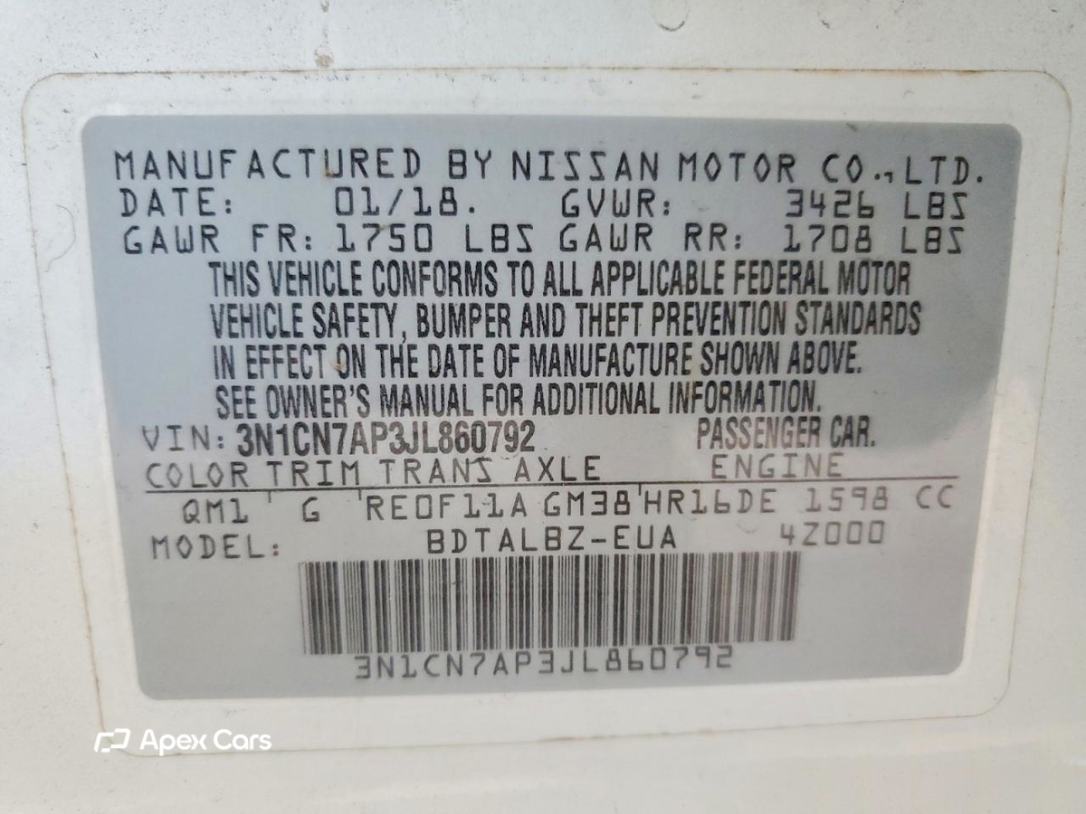 Nissan Versa 2018