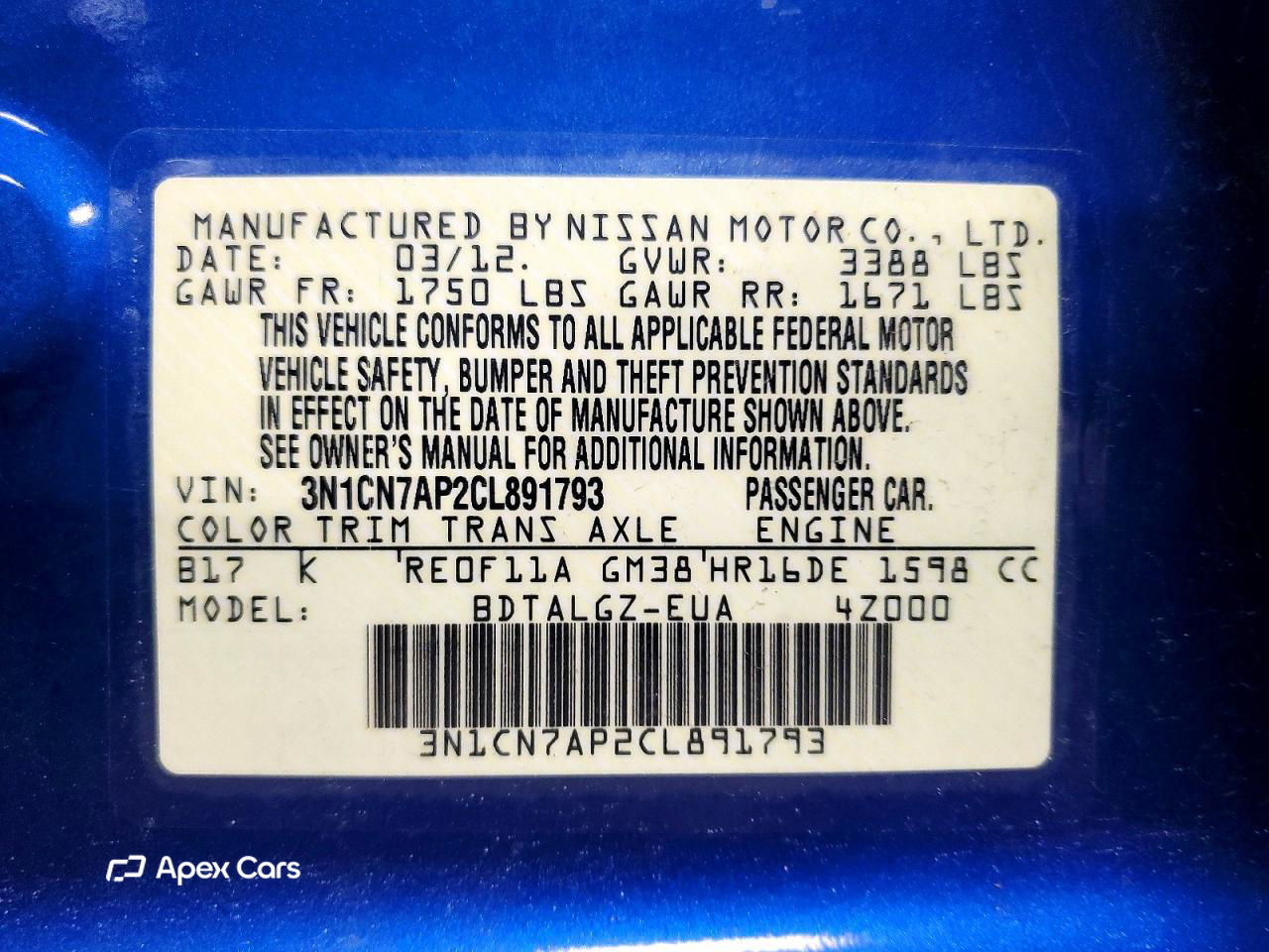 Nissan Versa 2012