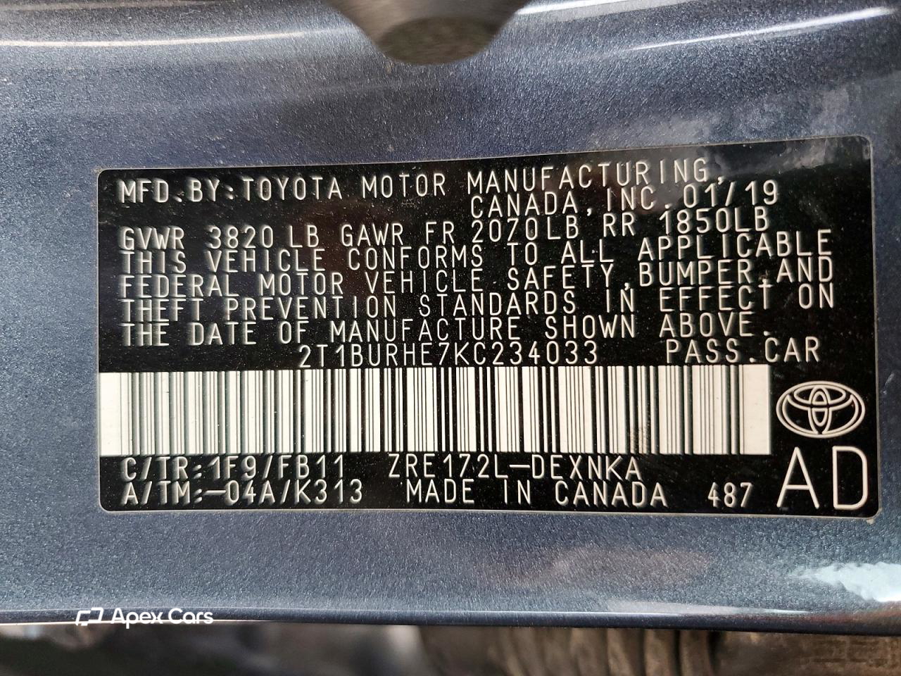 Toyota Corolla 2019