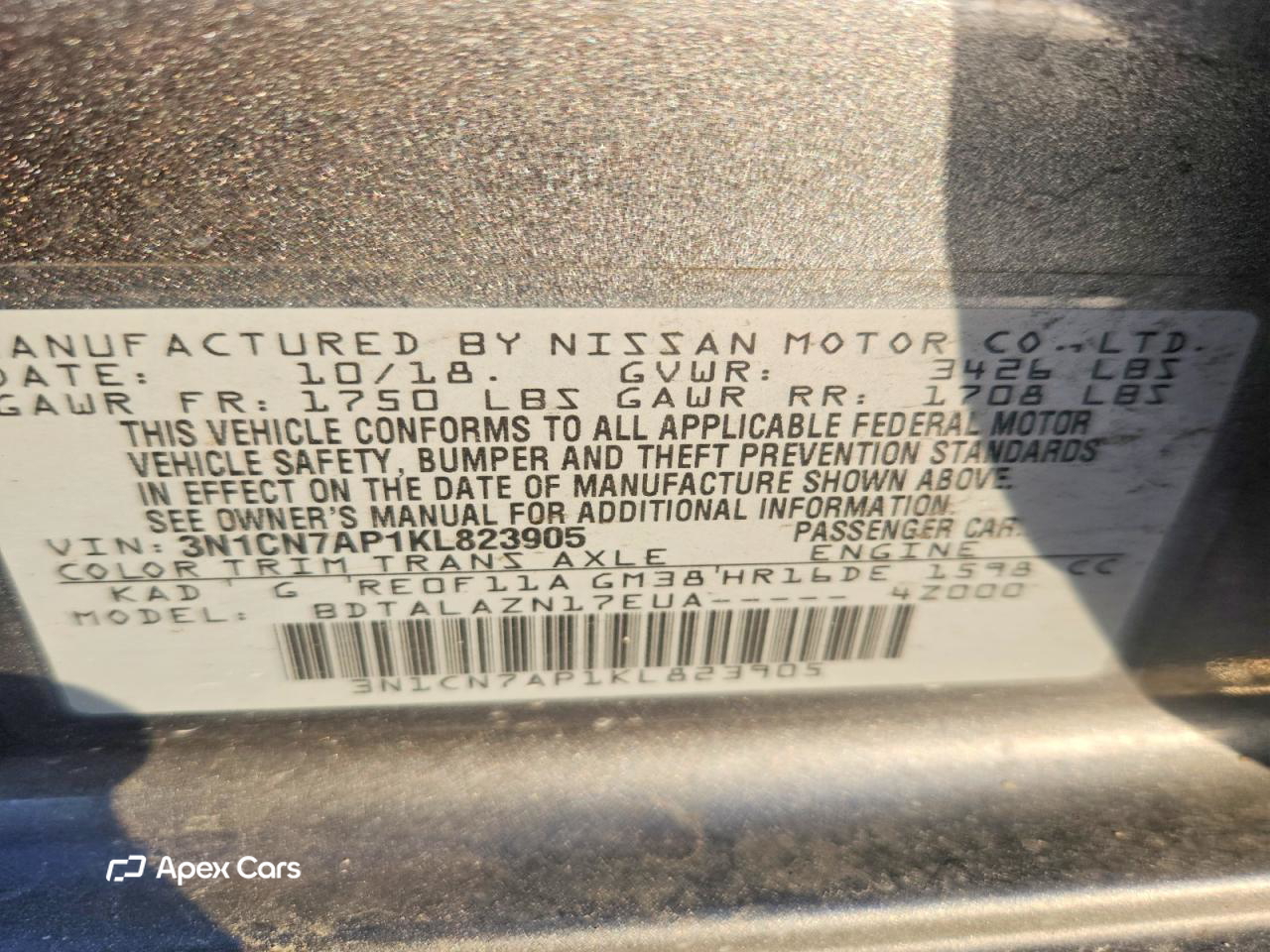 Nissan Versa 2019