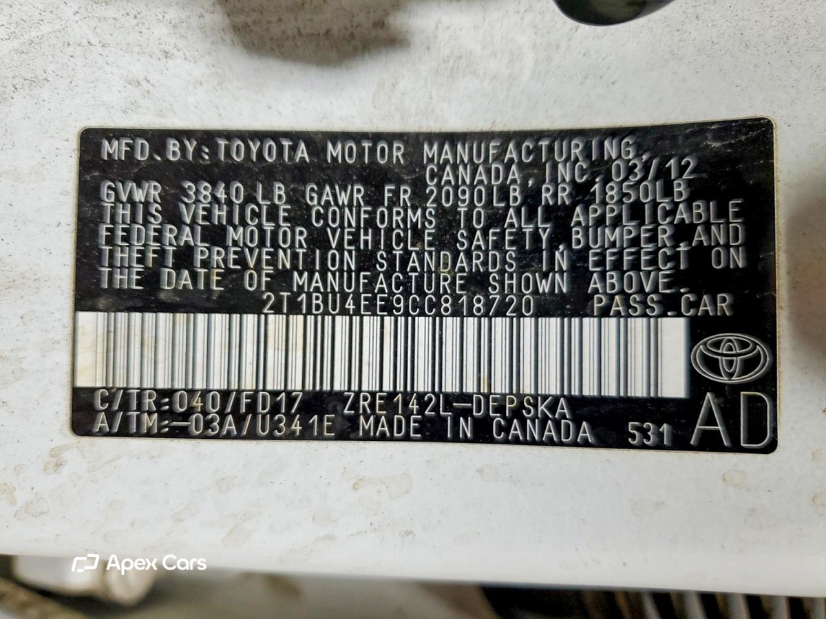 Toyota Corolla 2012