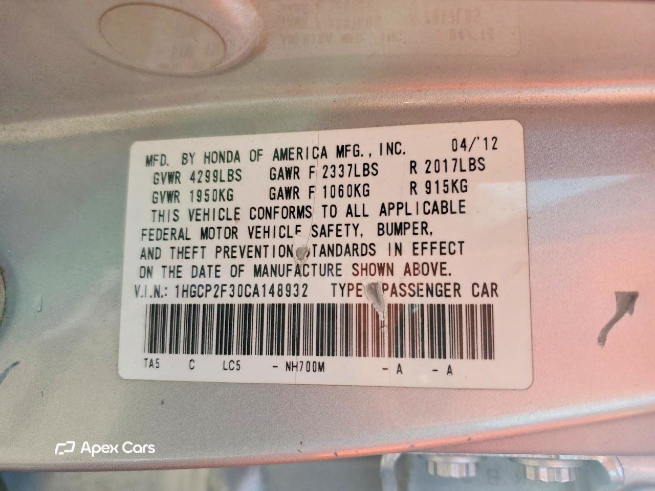 Honda Accord 2012