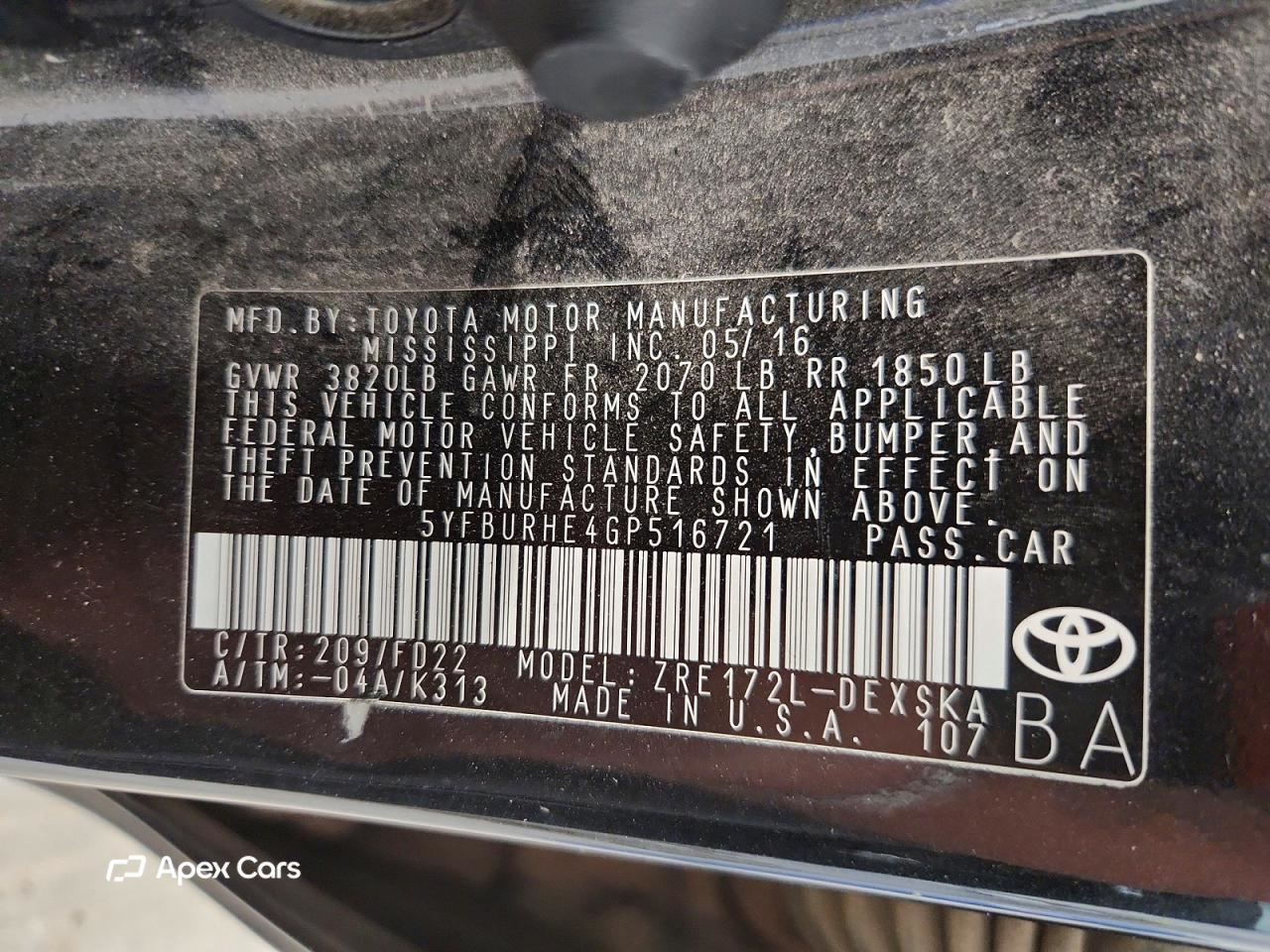 Toyota Corolla 2016