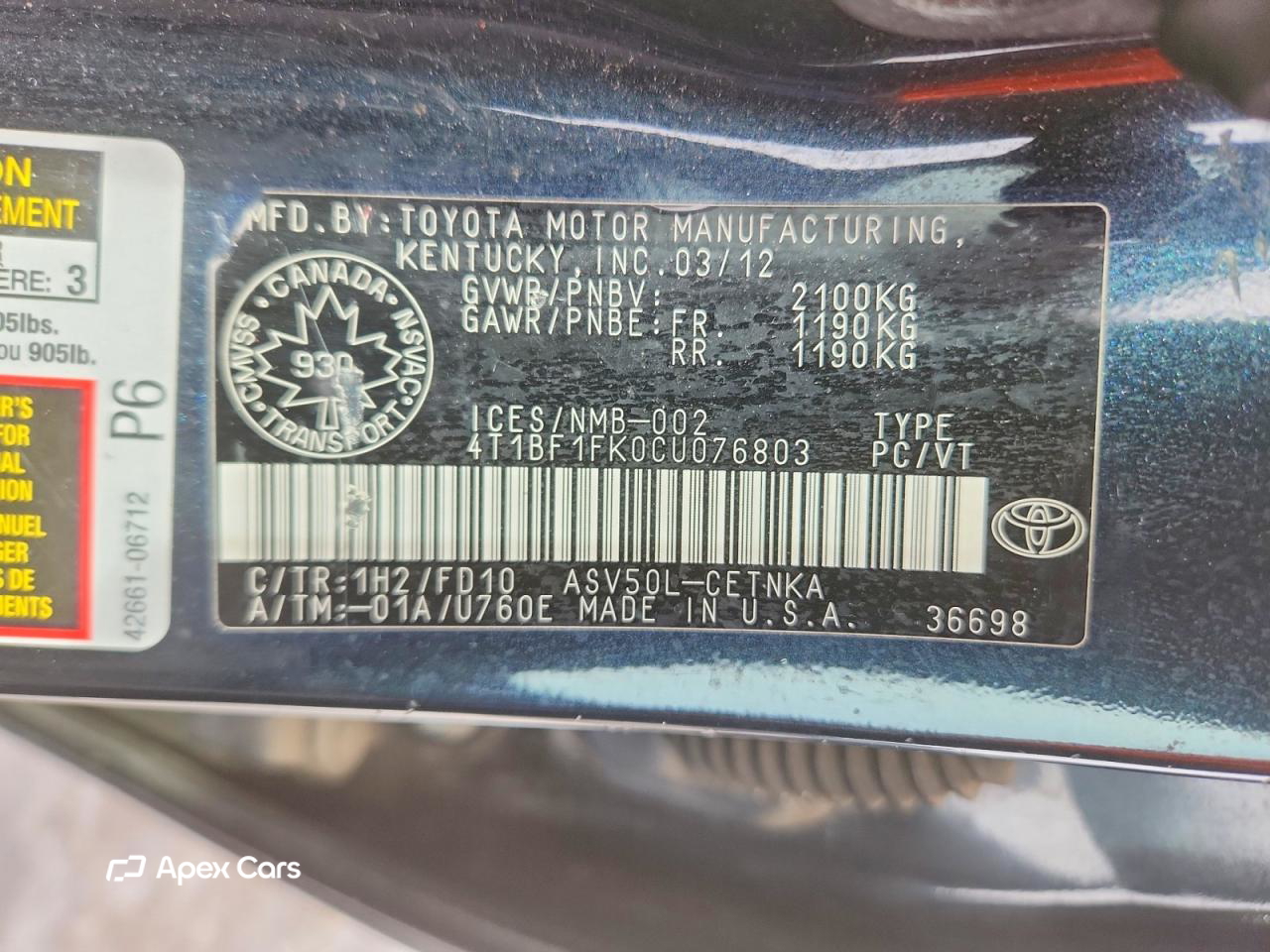 Toyota Camry 2012