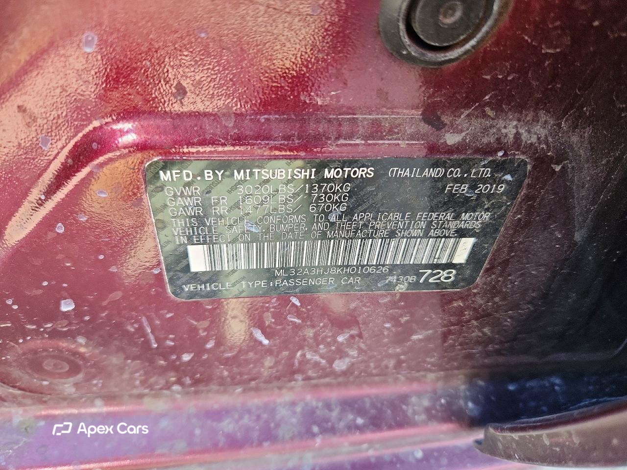 Mitsubishi Mirage 2019