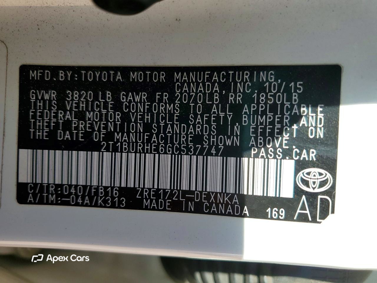 Toyota Corolla 2016