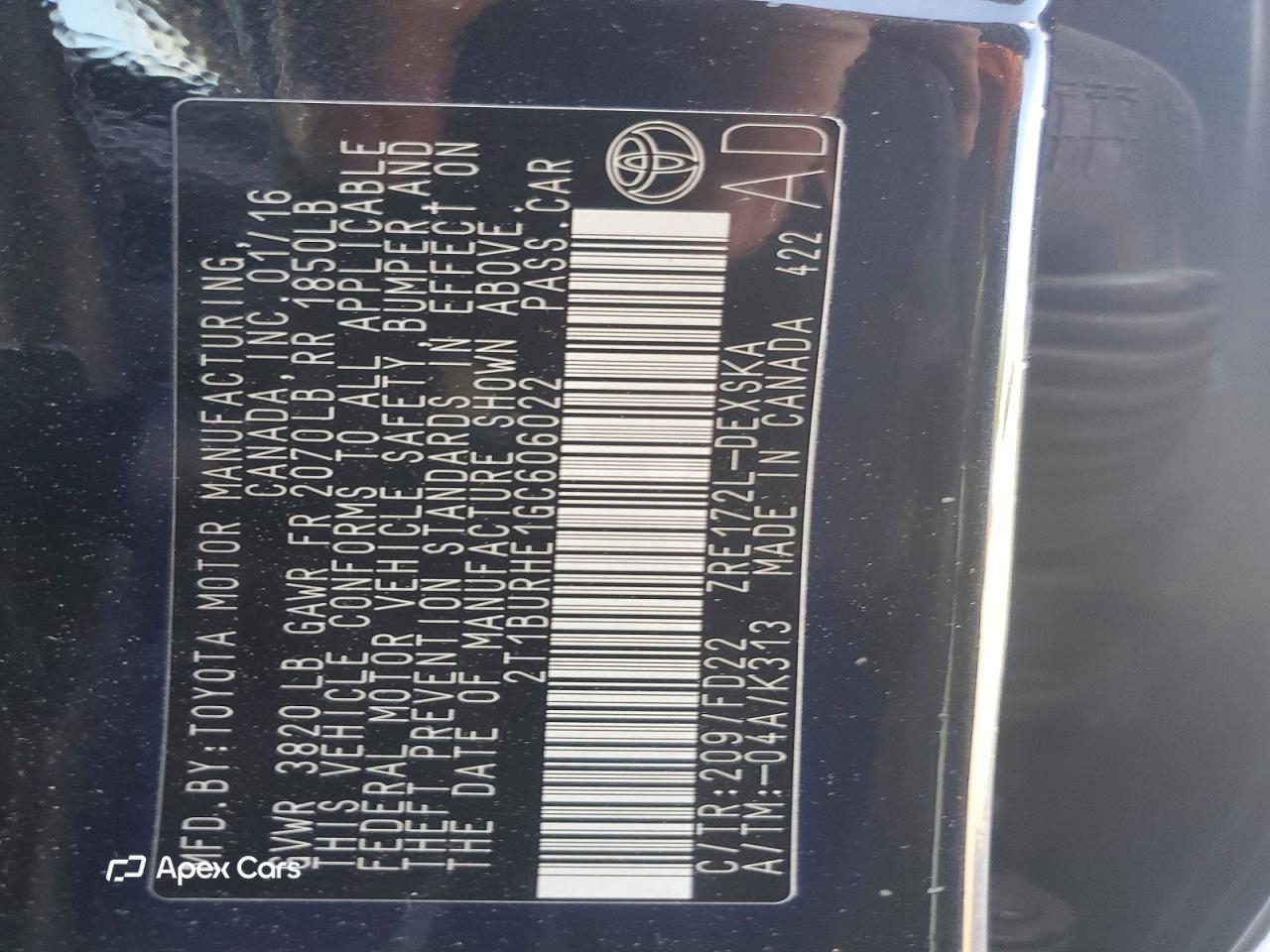 Toyota Corolla 2016