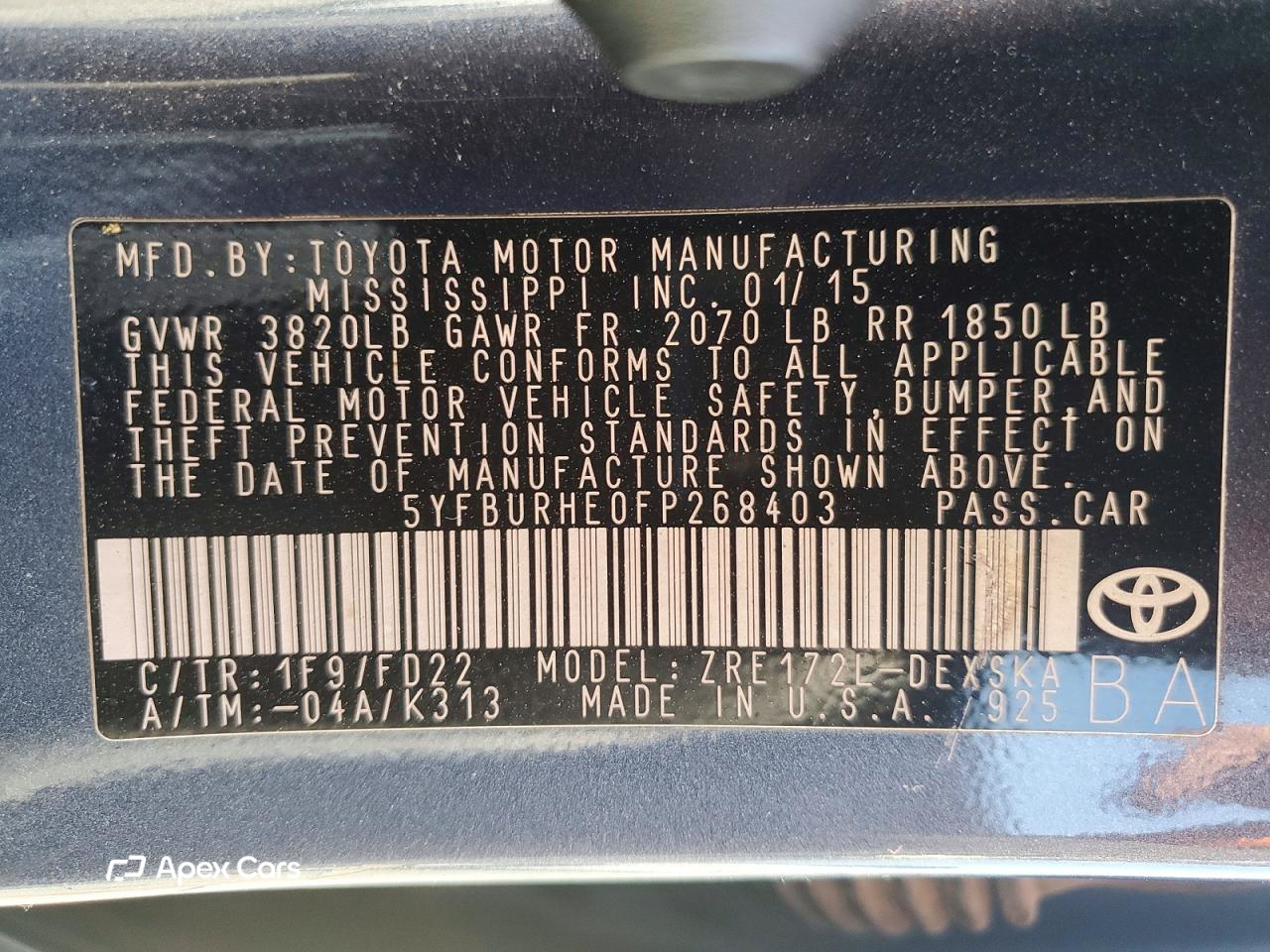 Toyota Corolla 2015