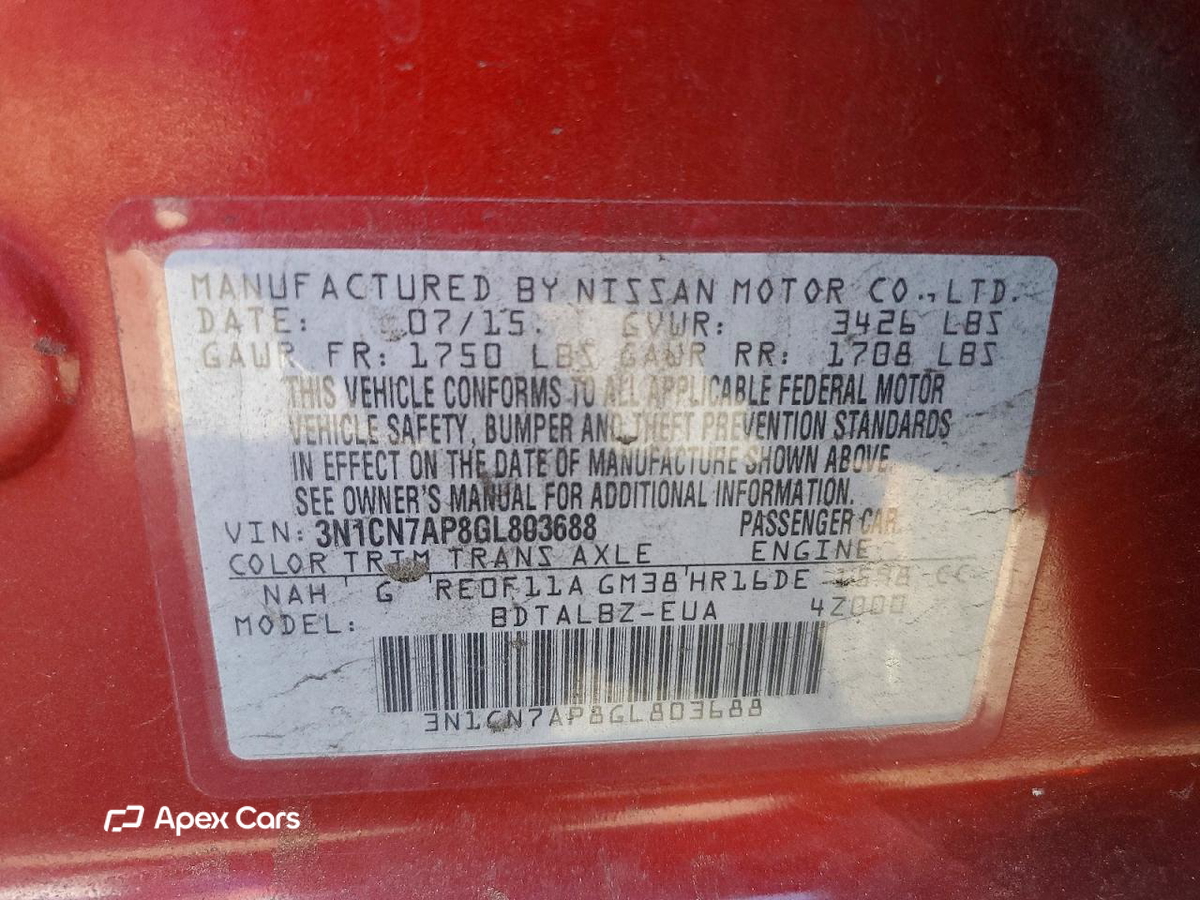Nissan Versa 2016