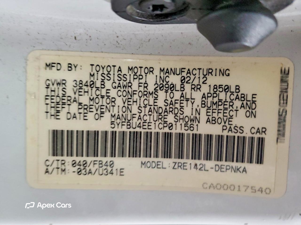 Toyota Corolla 2012