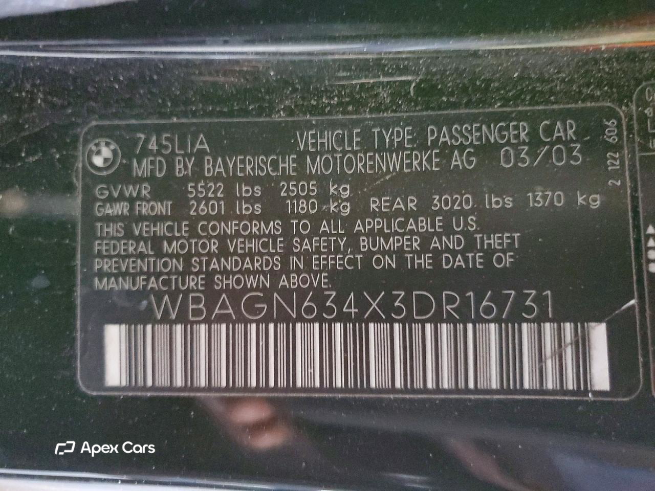 BMW Series 7 2003