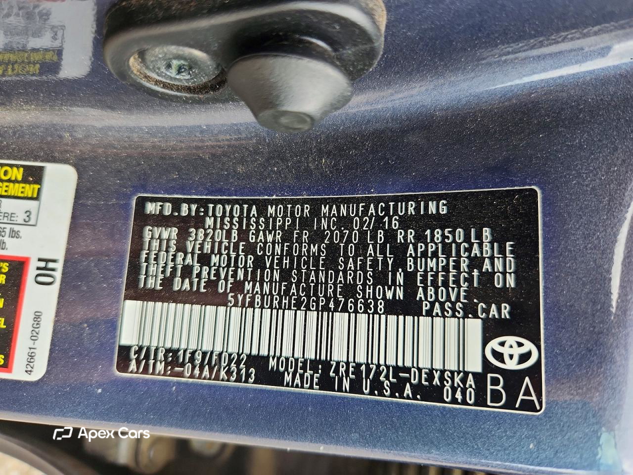 Toyota Corolla 2016