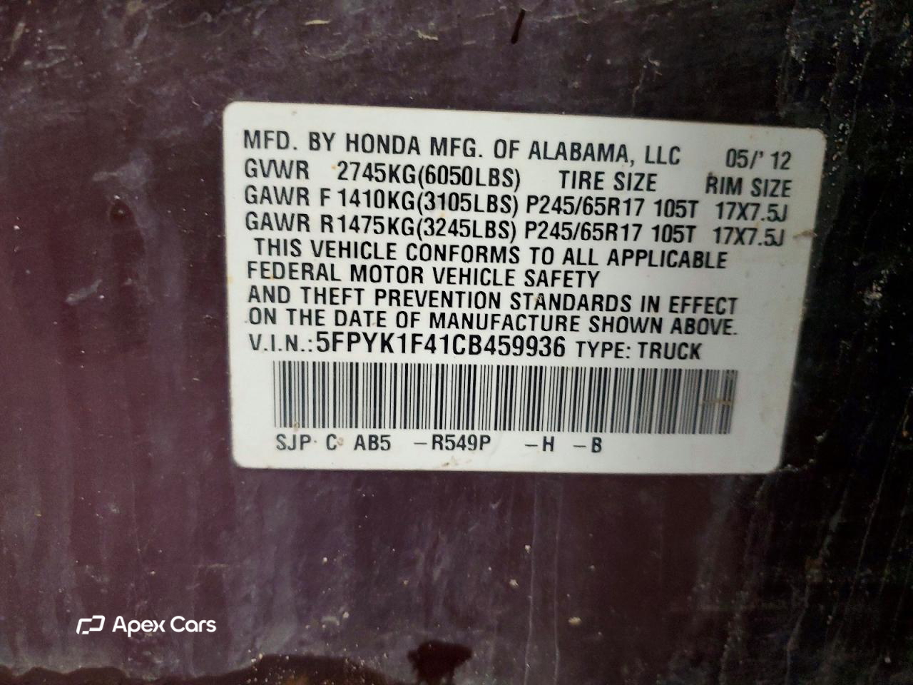 Honda Ridgeline 2012