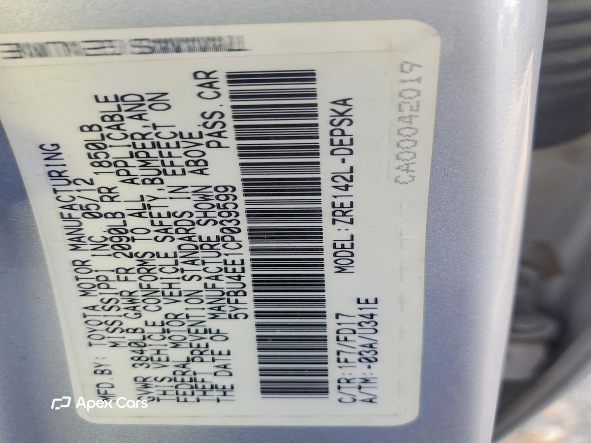 Toyota Corolla 2012